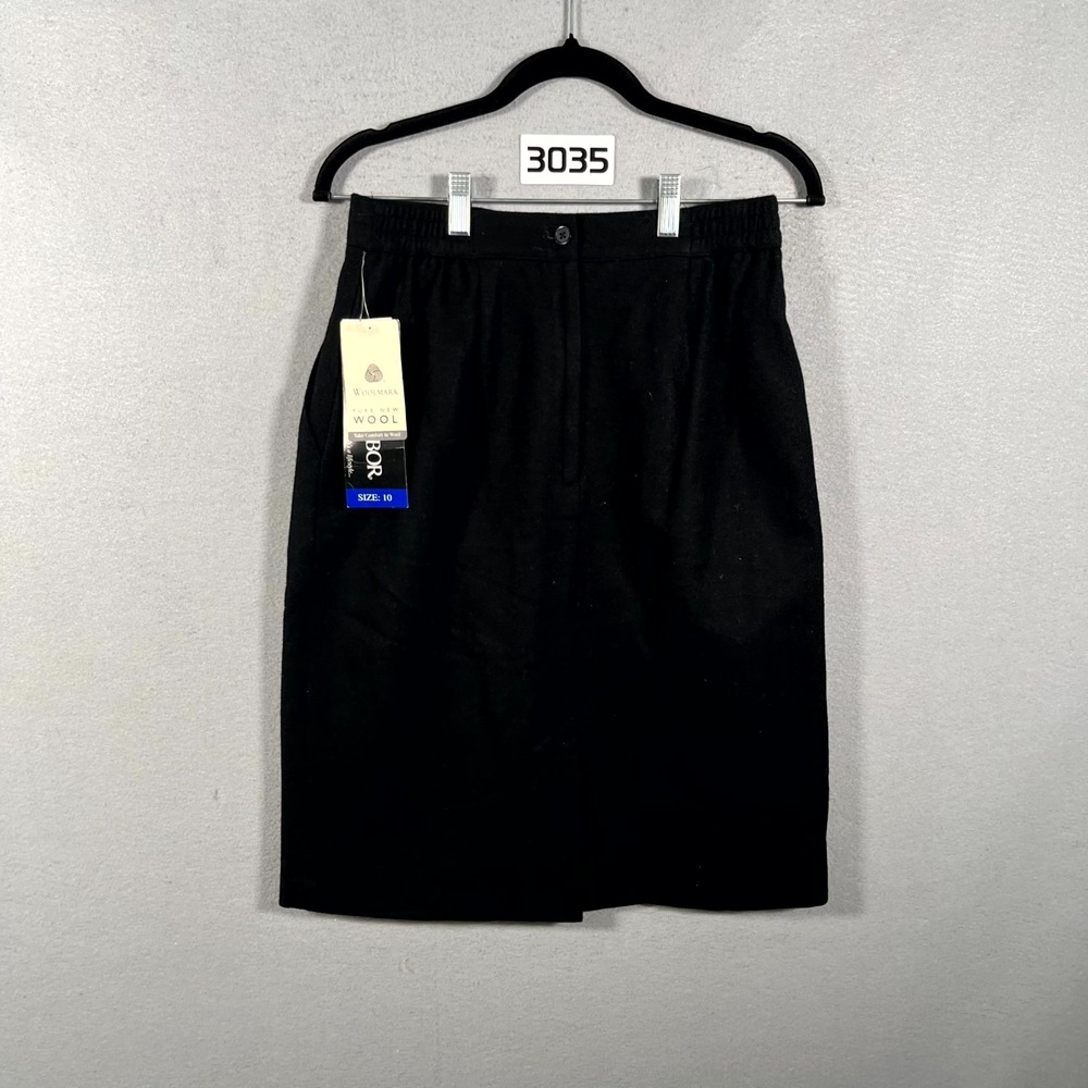Sag‎ Harbor Straight & Pencil Skirt Womens 10 Black Wool Lined Formal Business